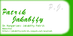 patrik jakabffy business card